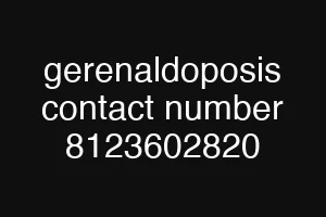 gerenaldoposis contact number 8123602820